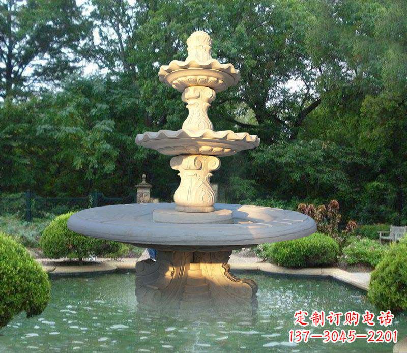 兰州大理石三层喷泉雕塑