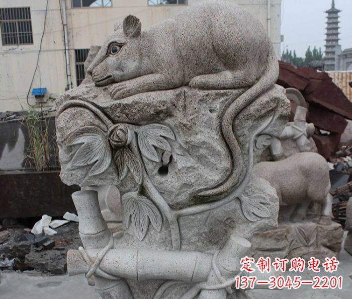 兰州大理石生肖鼠石雕