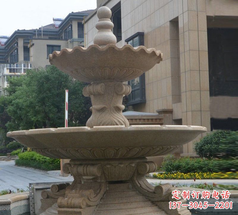 兰州简约双层大理石喷泉雕塑