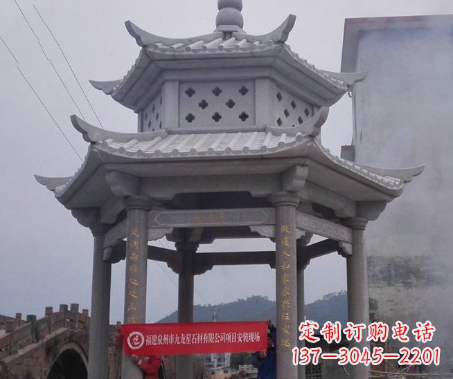 兰州大理石双层石雕凉亭——独特的艺术结晶