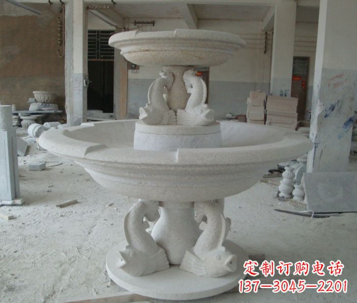 兰州高端大理石双层喷泉雕塑