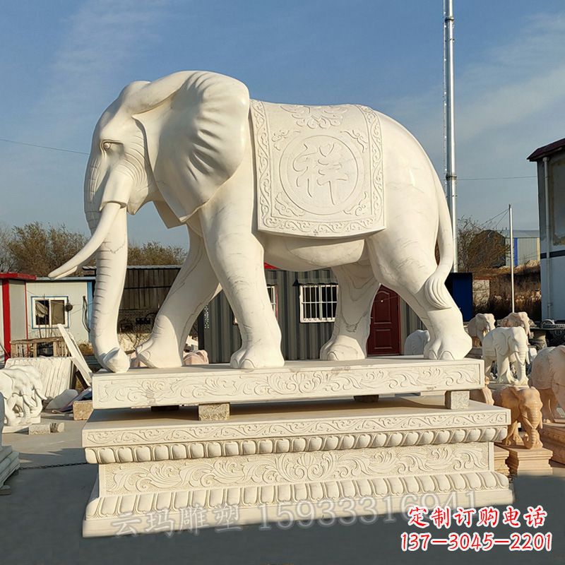 兰州精致大象石雕雕塑