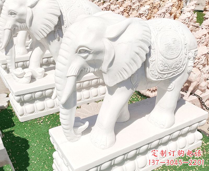 兰州精美工艺 大象石雕雕塑