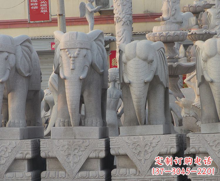 兰州大象石柱雕塑