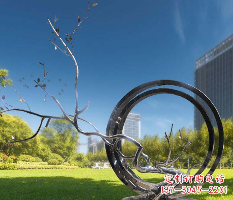 兰州超大不锈钢环形景观雕塑