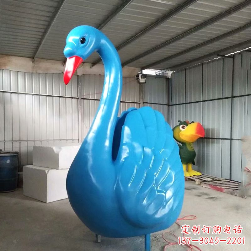 兰州大型彩绘天鹅雕塑