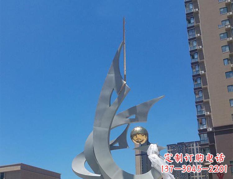 兰州大型创意景观凤凰广场景观不锈钢雕塑