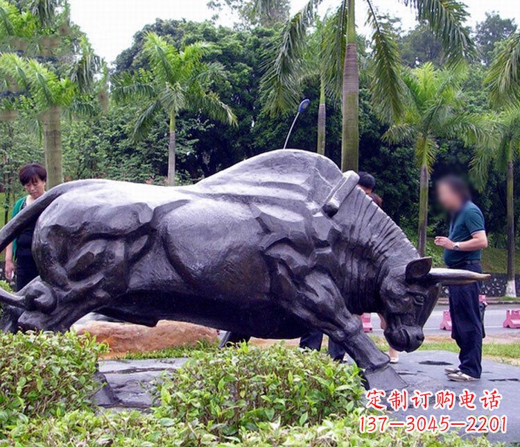 兰州大型公园动物牛铜雕塑