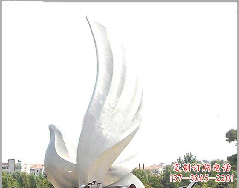 兰州大型不锈钢雕塑和平鸽护航