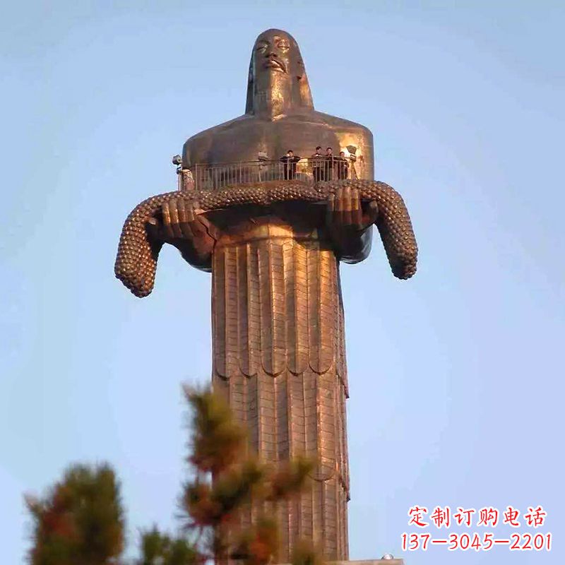 兰州大型神农铜雕像