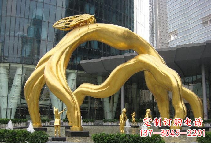 兰州大型树枝铜雕艺术景观