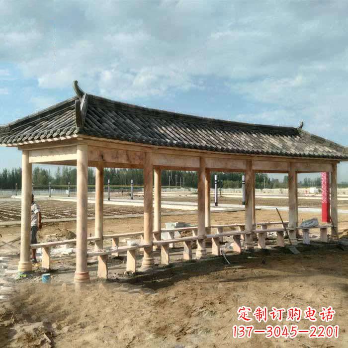 兰州华丽精美的瓦石长廊雕塑