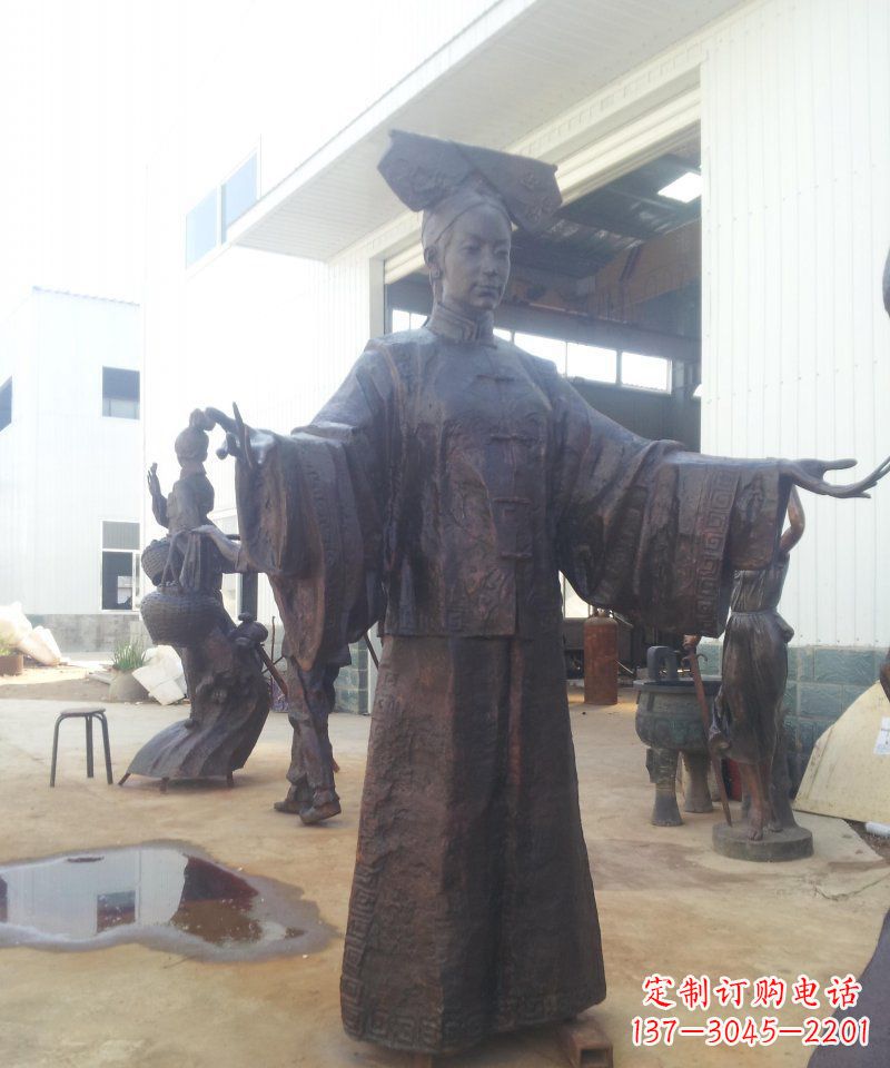 兰州清朝女子古代人物铜雕塑