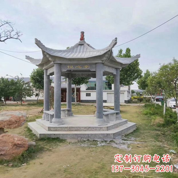 兰州中领雕塑 | 六角石凉亭公园雕塑