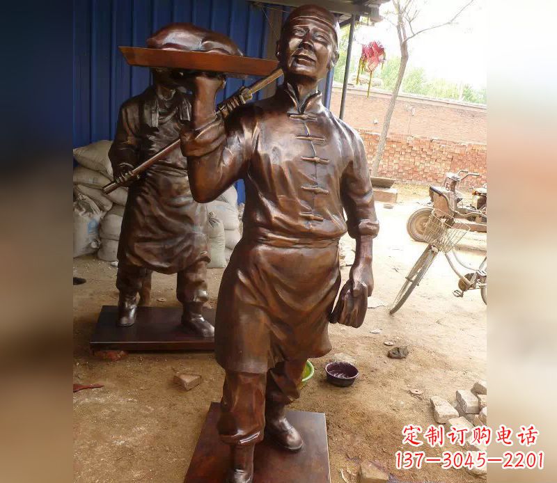 兰州店小二铜雕,精美绝伦,永传佳话