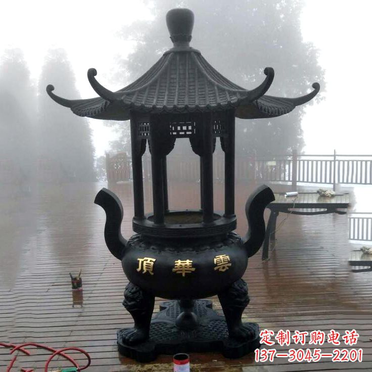 兰州雕刻龙的靑铜香炉
