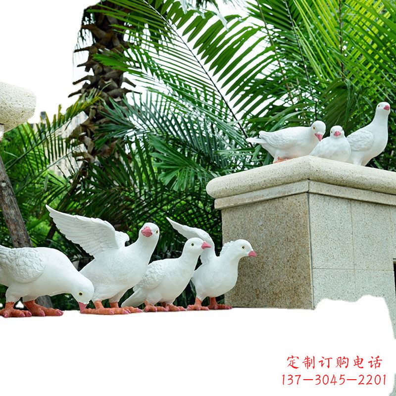 兰州雕像上的鸽子