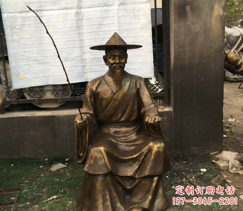 兰州精美手工渔翁铜雕