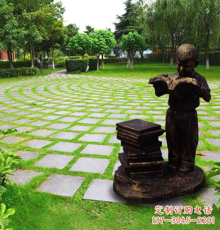 兰州儿童看书公园人物铜雕