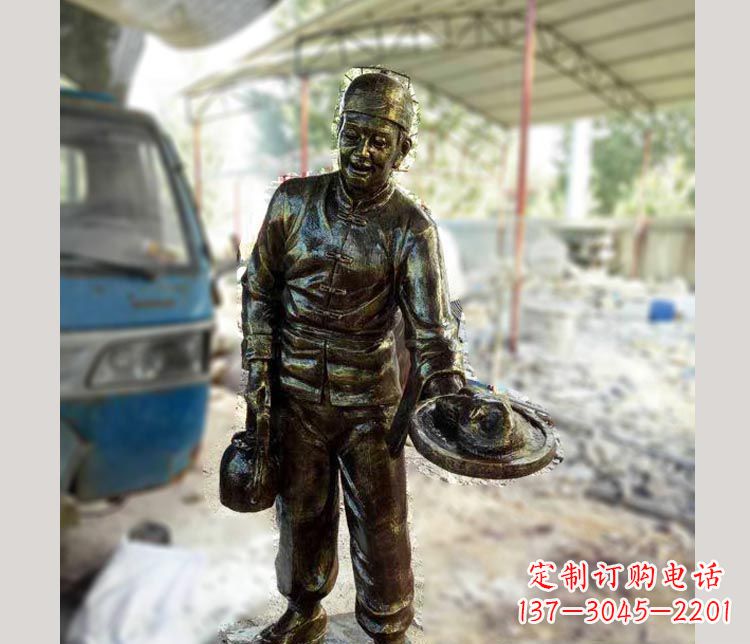 兰州中领雕塑定制铜雕店小二雕塑