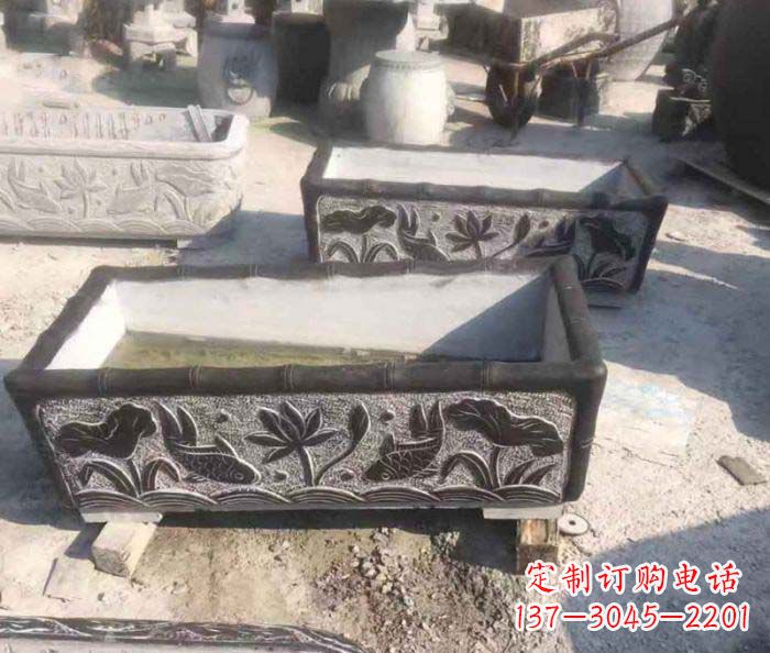 兰州精美仿古石水缸雕塑