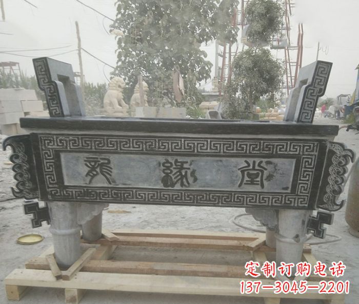 兰州方形四足香炉石雕艺术品