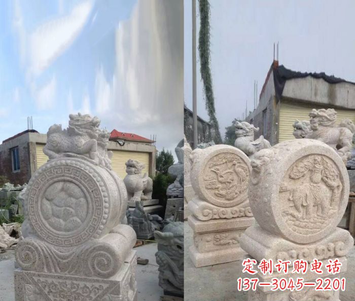 兰州仿古抱鼓石门墩雕塑