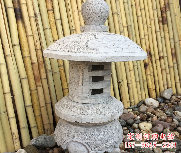 兰州仿古公园照明灯笼石雕