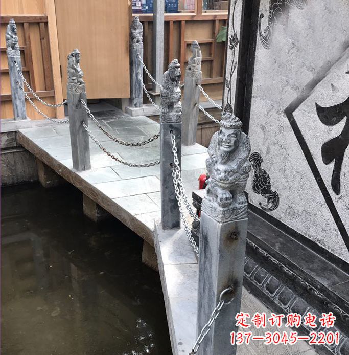 兰州仿古胡人拴马柱栏杆公园石雕