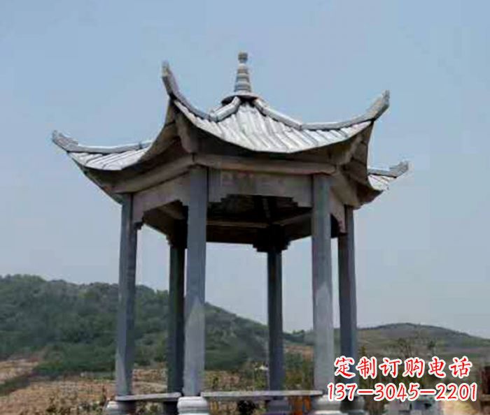 兰州仿古六角凉亭石雕 (5)