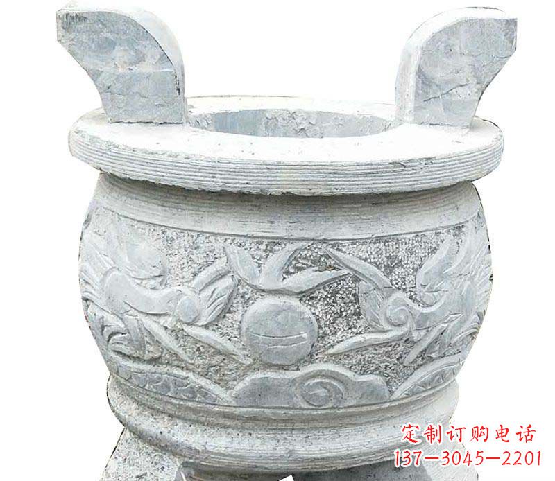 兰州仿古三足香炉石雕 (2)
