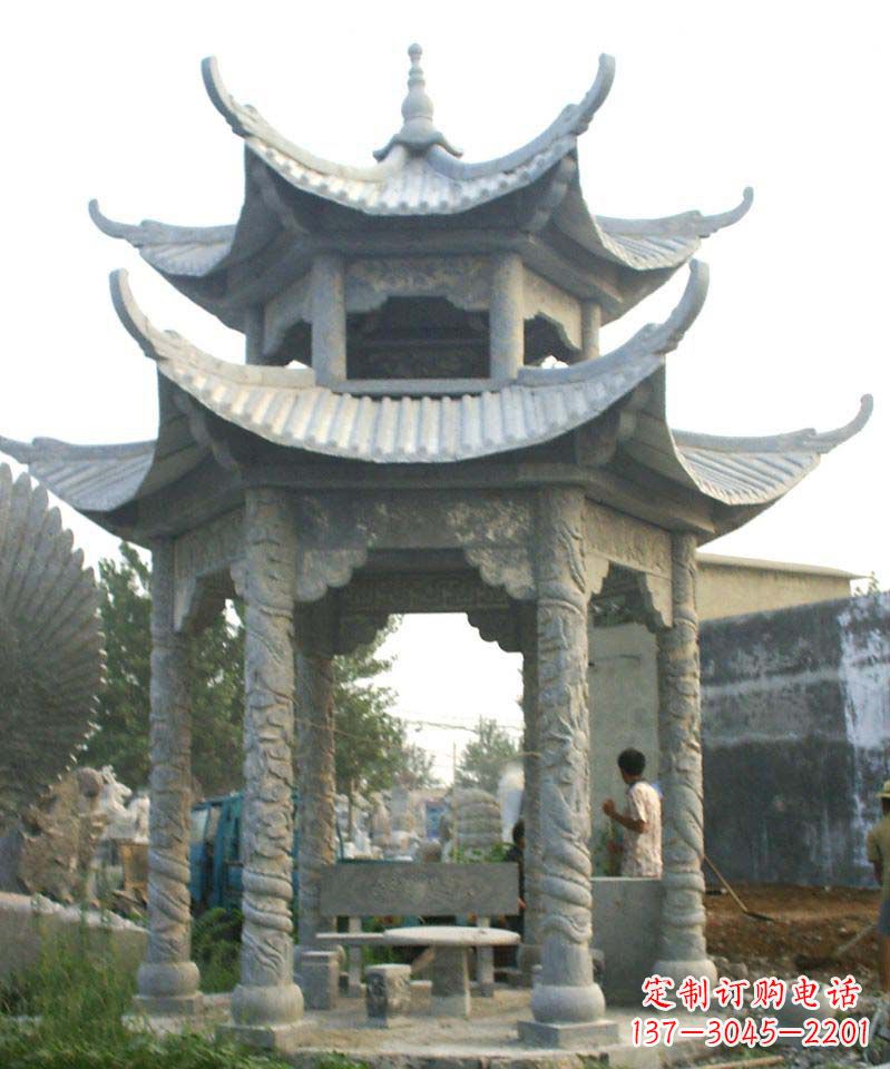 兰州传统工艺石雕凉亭，精美细致，给你温馨家园