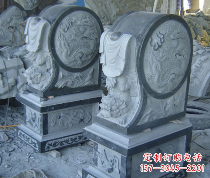 兰州仿古石门墩招财抱鼓石雕塑