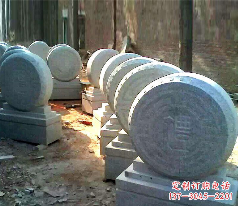 兰州仿古石门墩招财抱鼓石雕