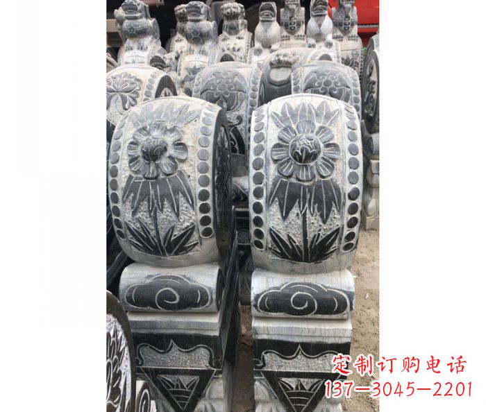 兰州仿古石门墩镇宅抱鼓石雕塑