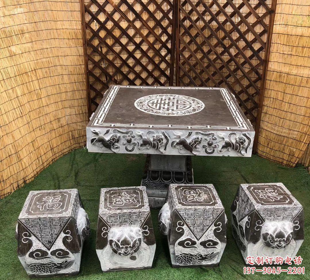 兰州仿古石桌凳公园景观石雕