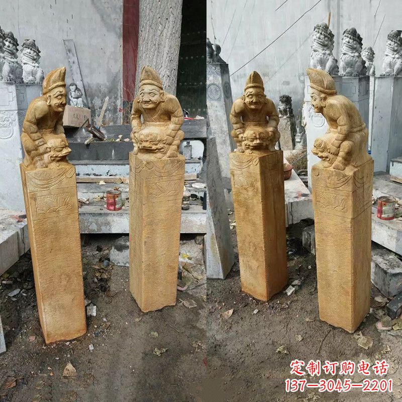 兰州经典仿古拴马桩雕塑