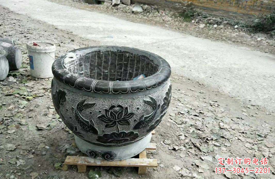 兰州仿古圆形水缸石雕