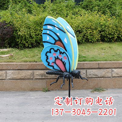 兰州蓝色大号蝴蝶雕塑