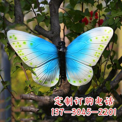 兰州精致风韵,蓝白蝴蝶雕塑