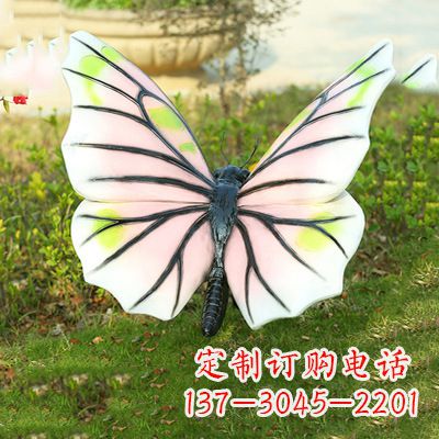 兰州浅粉白色仿真蝴蝶雕塑