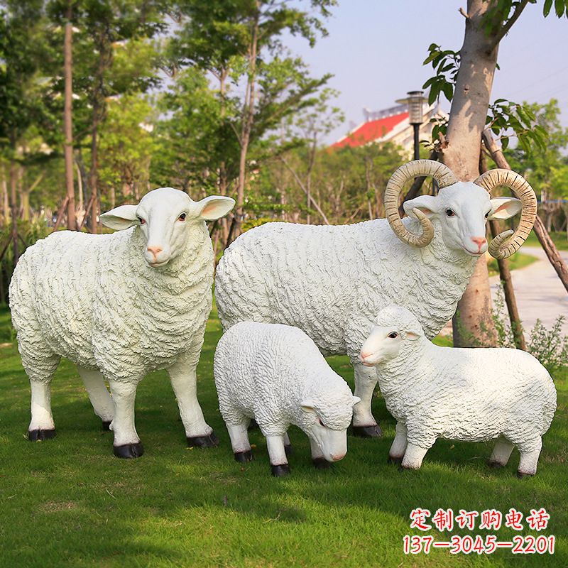兰州仿真绵羊雕塑-农家院庭院仿真动物摆件