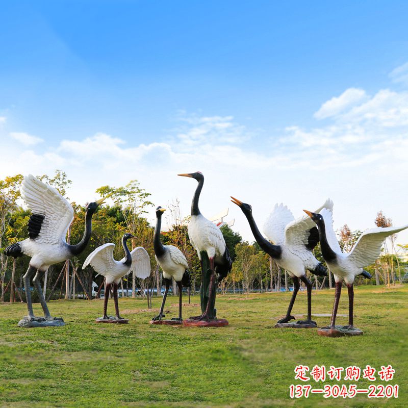兰州雕刻传统文化，精美仙鹤雕塑
