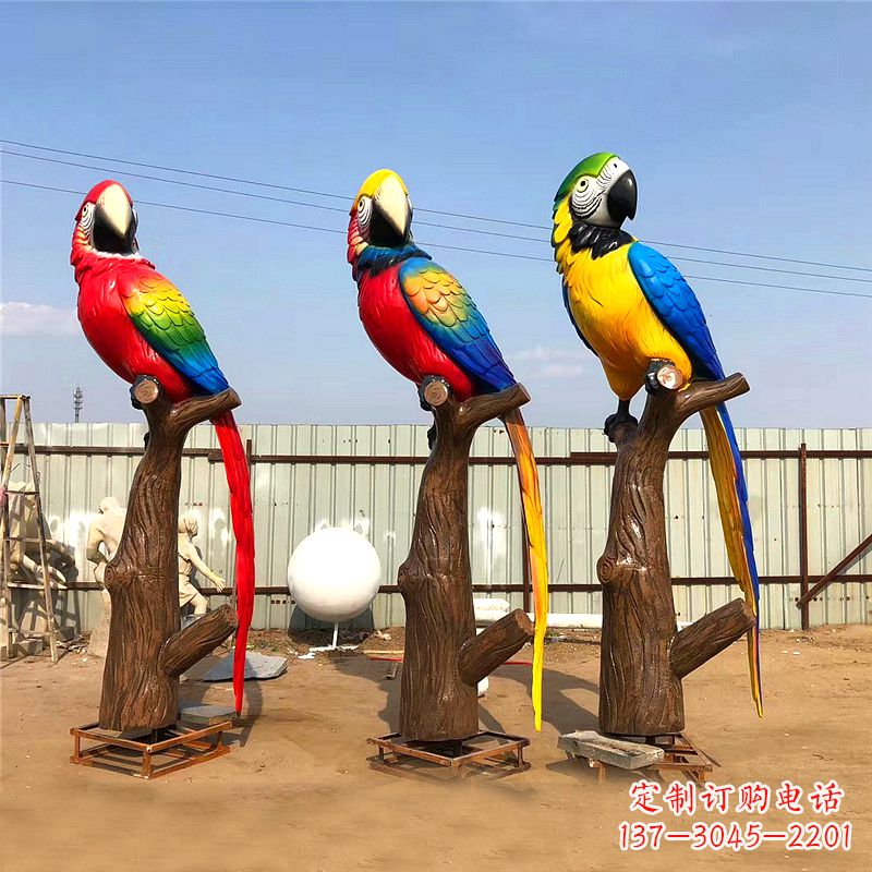 兰州玻璃钢鹦鹉雕塑