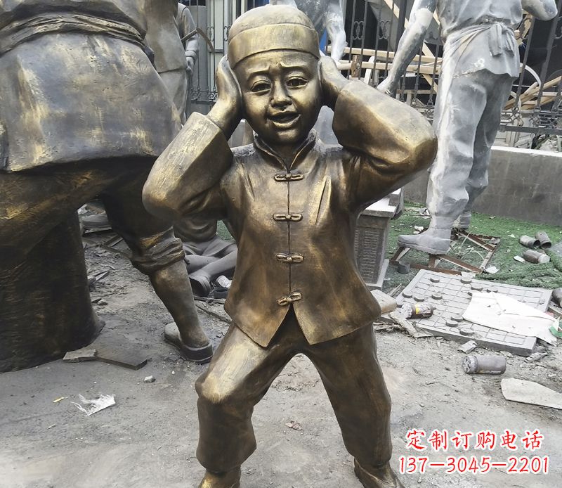 兰州儿童放鞭炮铜雕