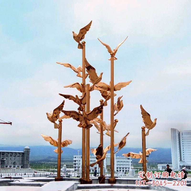 兰州中领雕塑传承祥和和平的和平鸽雕塑