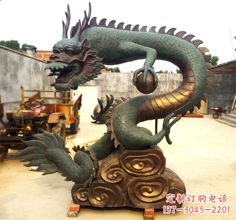 兰州飞龙戏珠铜雕
