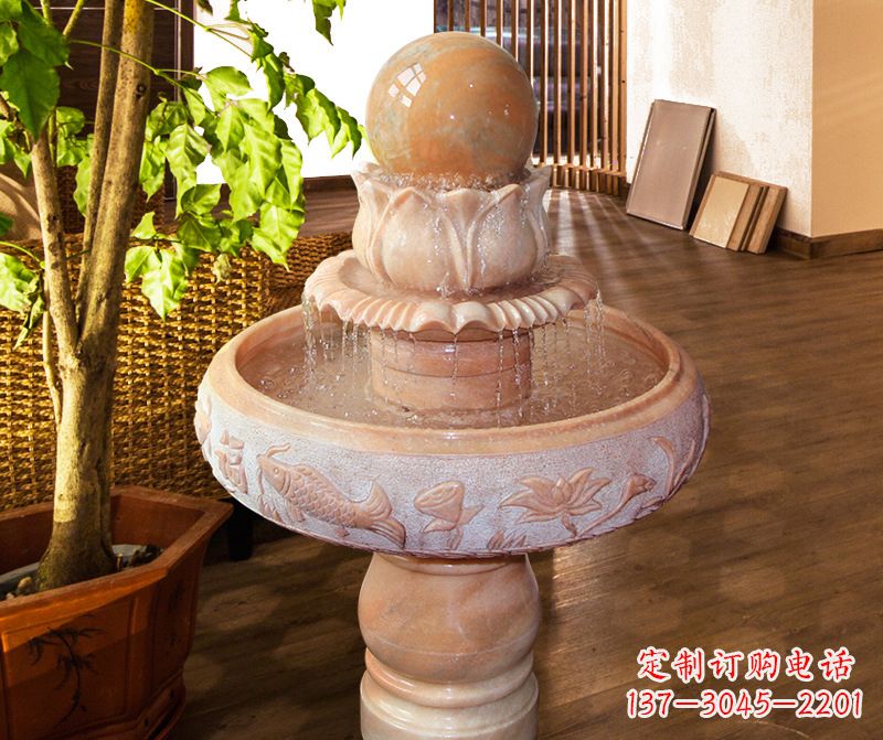 兰州浑然天成的风水球石雕