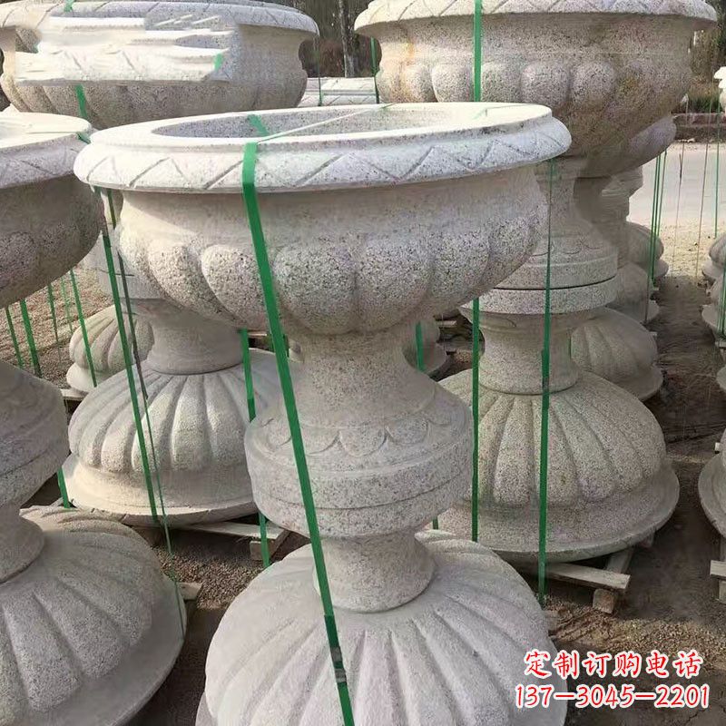兰州高墩砂岩石雕刻花盆精致技艺打造传统文化风韵