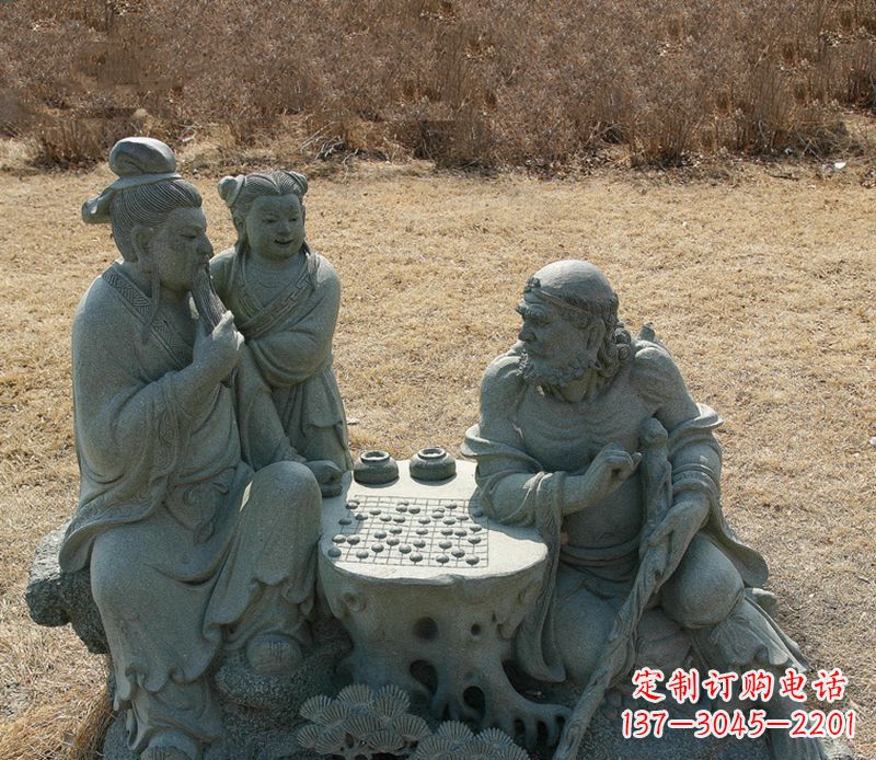 兰州八仙下棋铜雕塑